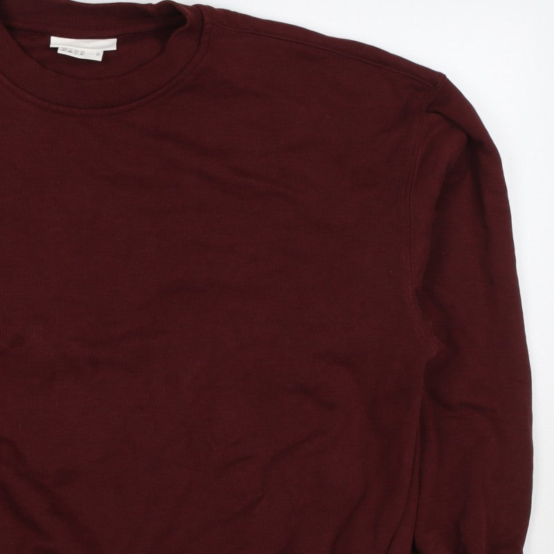 H&M Women’s Red M Crew Neck Pullover Sweatshirt Long Sleeve