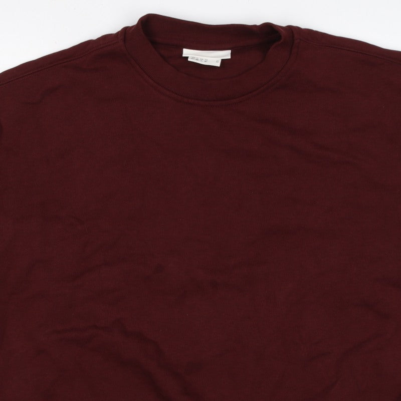 H&M Women’s Red M Crew Neck Pullover Sweatshirt Long Sleeve