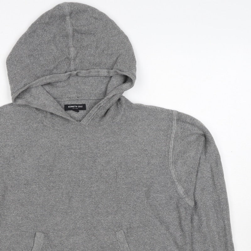 Kenneth Cole Women Grey S Pullover Hooded Sweatshirt Pockets