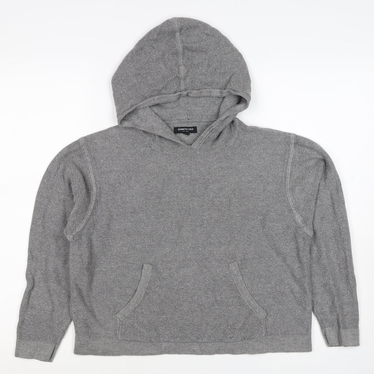 Kenneth Cole Women Grey S Pullover Hooded Sweatshirt Pockets