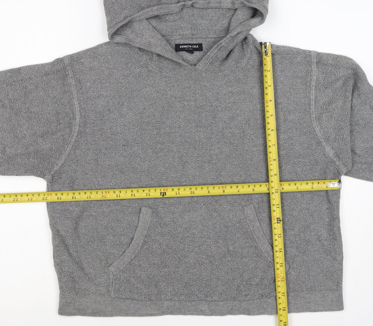 Kenneth Cole Women Grey S Pullover Hooded Sweatshirt Pockets