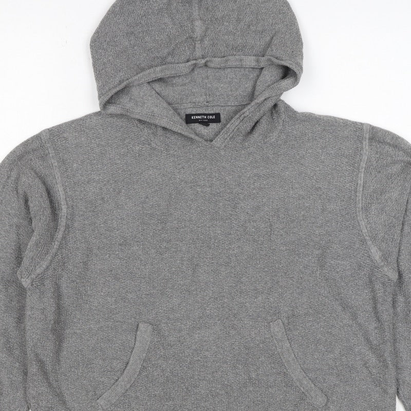 Kenneth Cole Women Grey S Pullover Hooded Sweatshirt Pockets