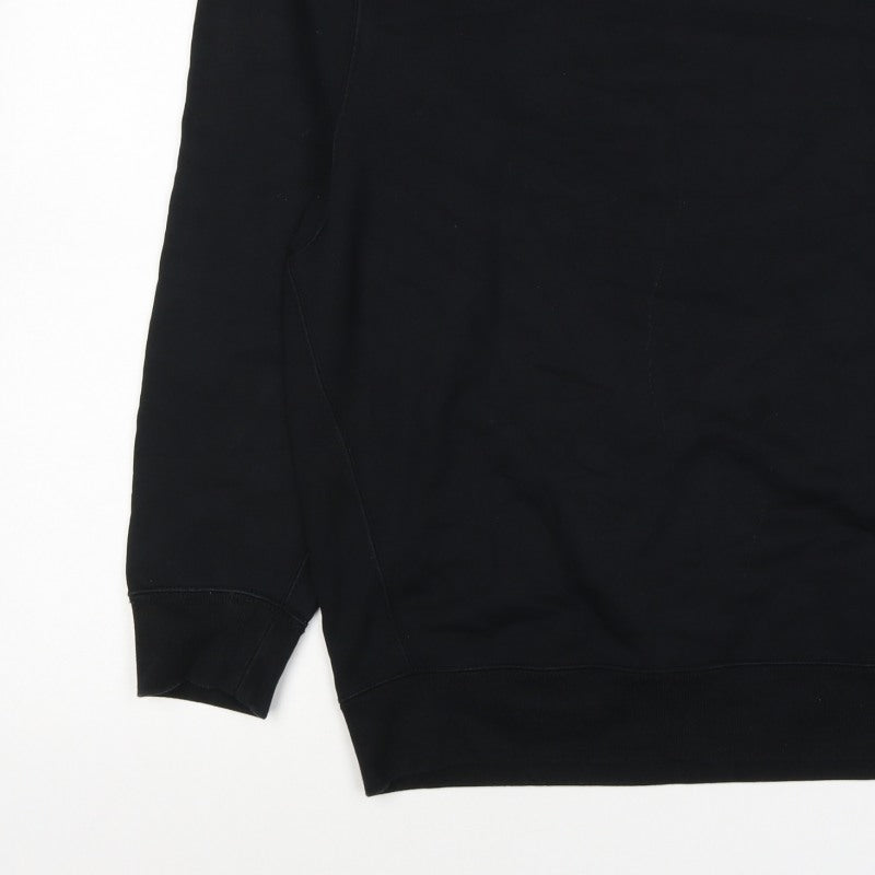 UNIQLO Unisex Black L Pullover Crew Neck Cotton Sweatshirt
