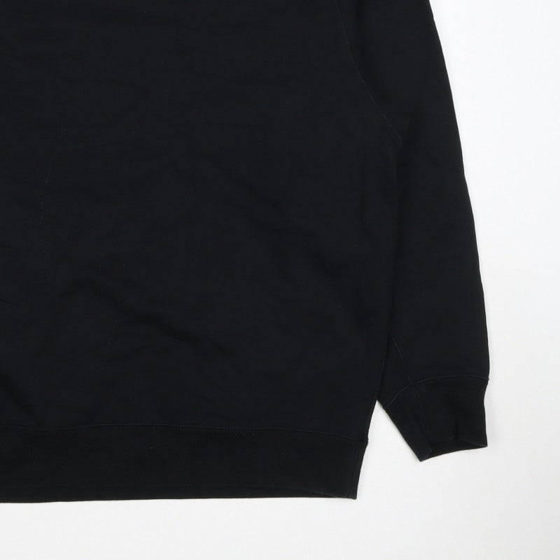 UNIQLO Unisex Black L Pullover Crew Neck Cotton Sweatshirt