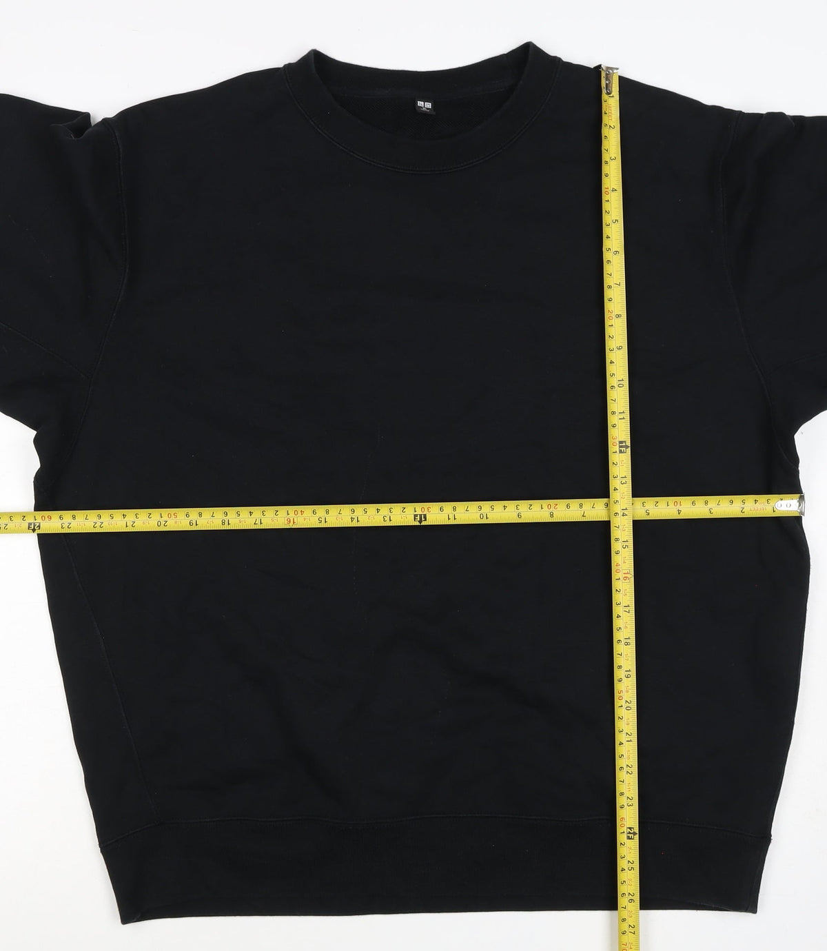 UNIQLO Unisex Black L Pullover Crew Neck Cotton Sweatshirt