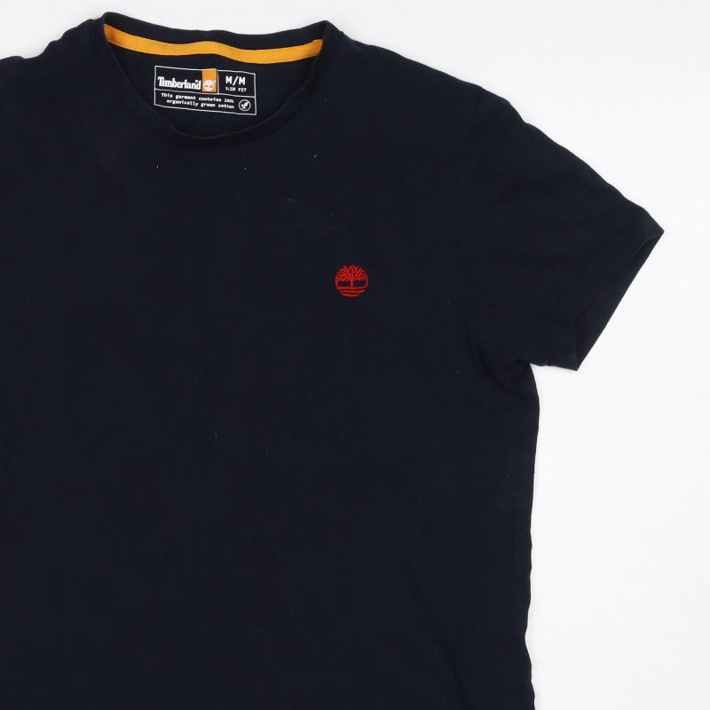 Timberland Men's Navy M Slim Fit Organic Cotton Logo T-Shirt