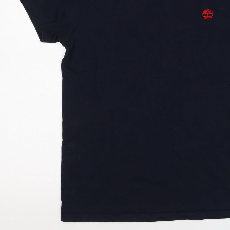Timberland Men's Navy M Slim Fit Organic Cotton Logo T-Shirt