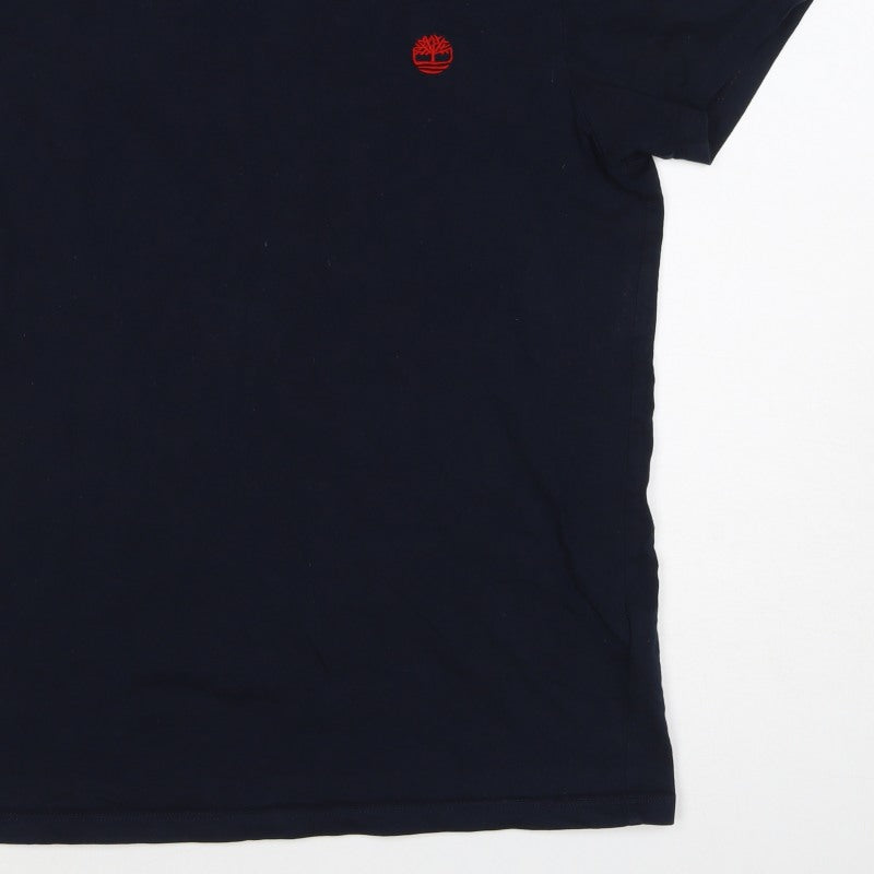 Timberland Men's Navy M Slim Fit Organic Cotton Logo T-Shirt