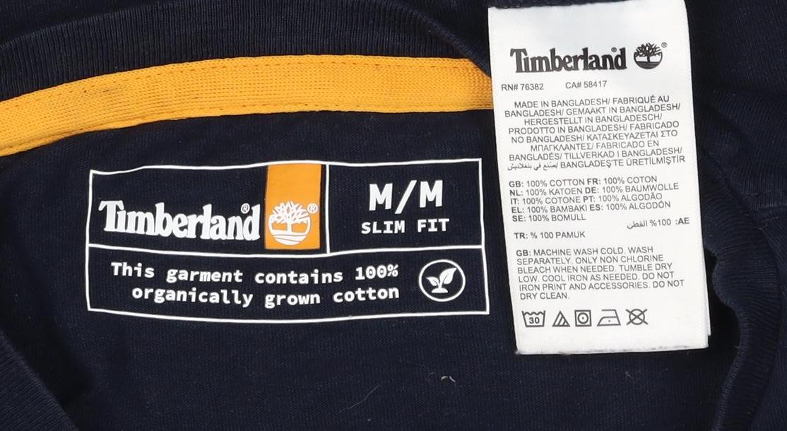 Timberland Men's Navy M Slim Fit Organic Cotton Logo T-Shirt