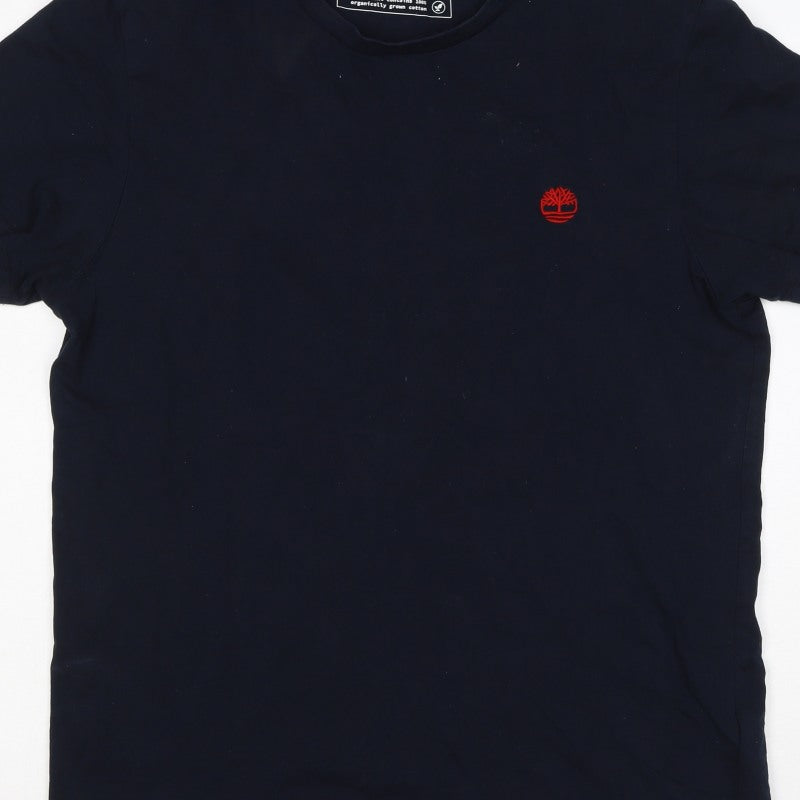 Timberland Men's Navy M Slim Fit Organic Cotton Logo T-Shirt