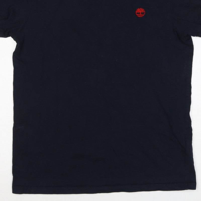 Timberland Men's Navy M Slim Fit Organic Cotton Logo T-Shirt