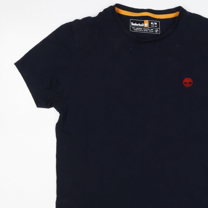 Timberland Men's Navy M Slim Fit Organic Cotton Logo T-Shirt