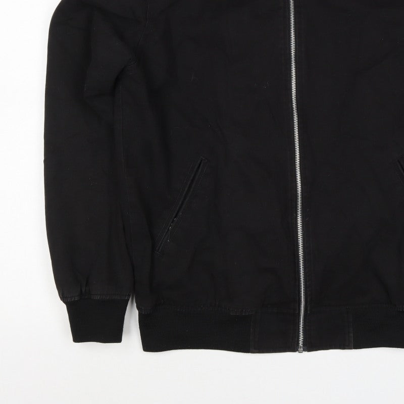 ASOS Men’s Black M Cotton Bomber Jacket Full Zip Lined