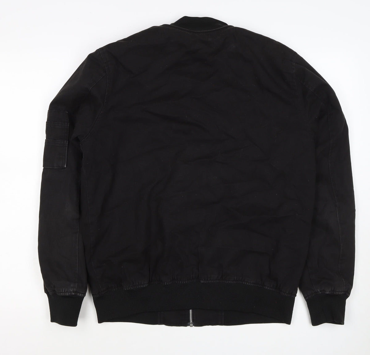 ASOS Men’s Black M Cotton Bomber Jacket Full Zip Lined