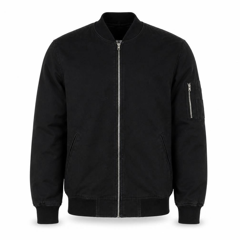 ASOS Men’s Black M Cotton Bomber Jacket Full Zip Lined