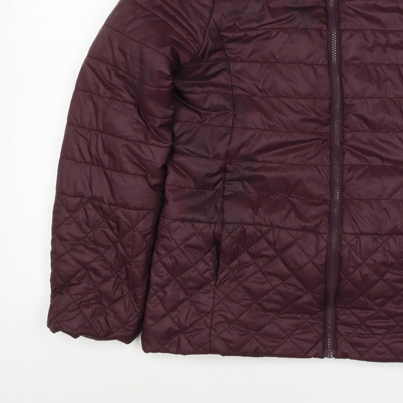 London Fog Women’s Purple M Quilted Puffer Jacket Insulated Full Zip