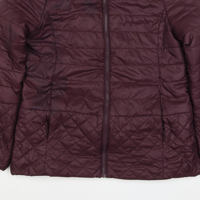 London Fog Women’s Purple M Quilted Puffer Jacket Insulated Full Zip
