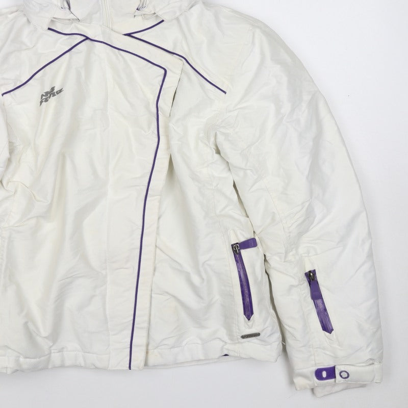 No Fear Women’s White Purple Ski Jacket Hooded Padded UK 10