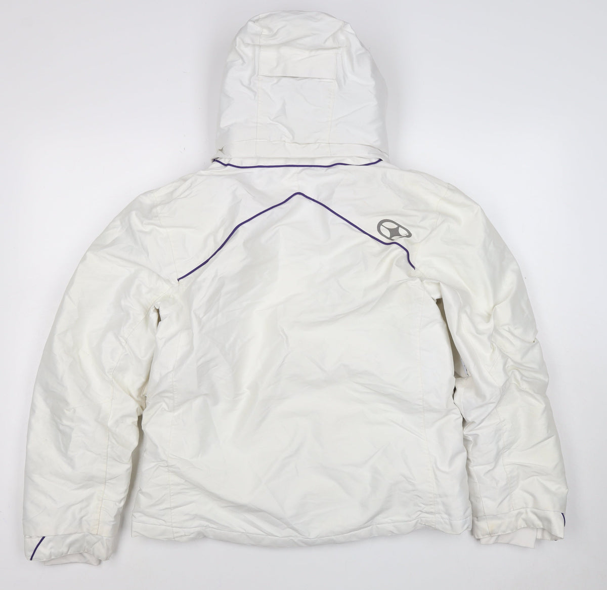 No Fear Women’s White Purple Ski Jacket Hooded Padded UK 10