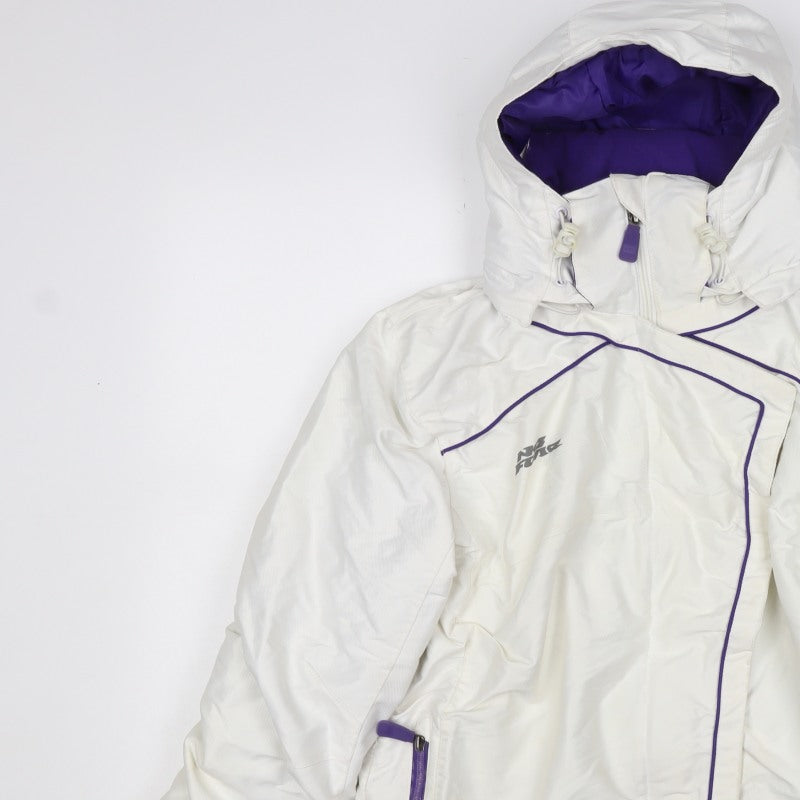 No Fear Women’s White Purple Ski Jacket Hooded Padded UK 10