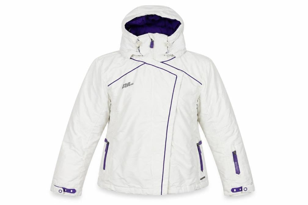 No Fear Women’s White Purple Ski Jacket Hooded Padded UK 10