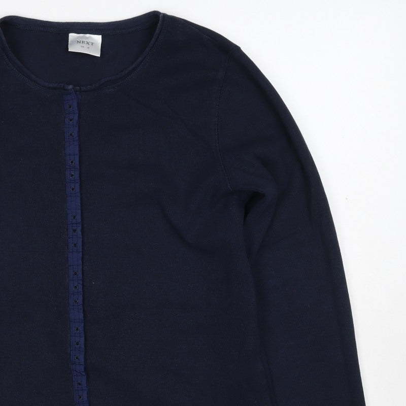 Next Women’s Navy Blue UK 16 Button Front Long Sleeve Cardigan