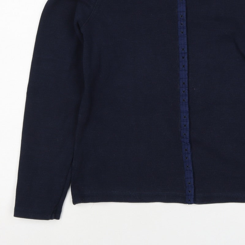 Next Women’s Navy Blue UK 16 Button Front Long Sleeve Cardigan