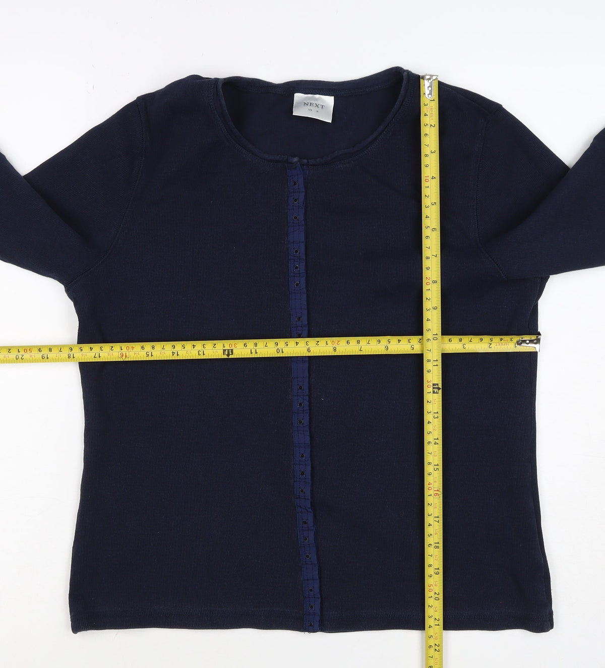 Next Women’s Navy Blue UK 16 Button Front Long Sleeve Cardigan