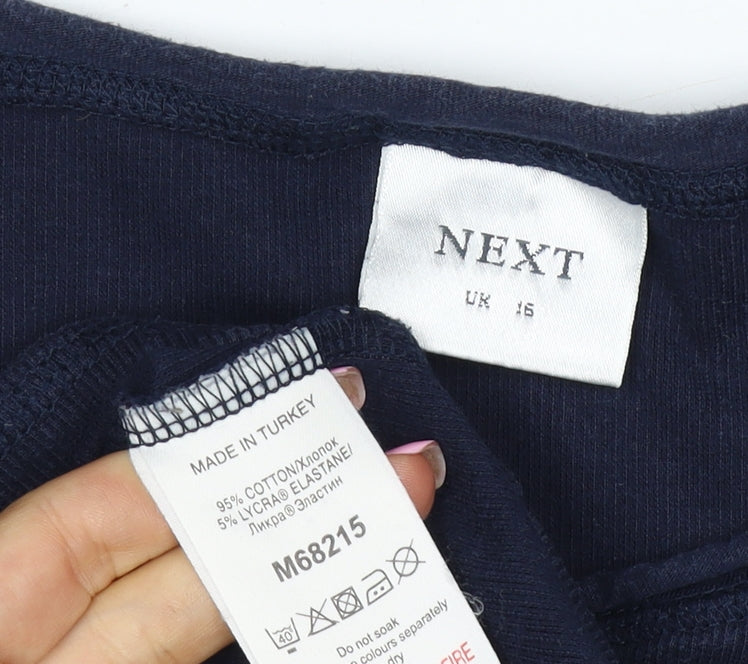 Next Women’s Navy Blue UK 16 Button Front Long Sleeve Cardigan