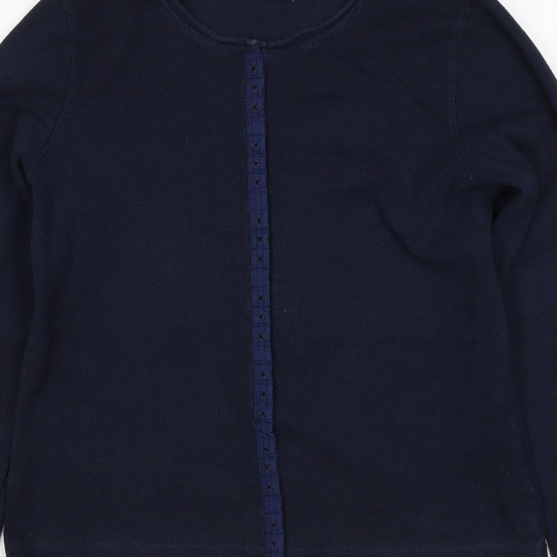 Next Women’s Navy Blue UK 16 Button Front Long Sleeve Cardigan