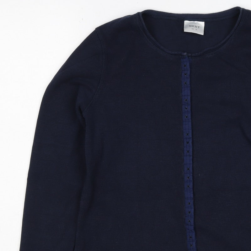 Next Women’s Navy Blue UK 16 Button Front Long Sleeve Cardigan