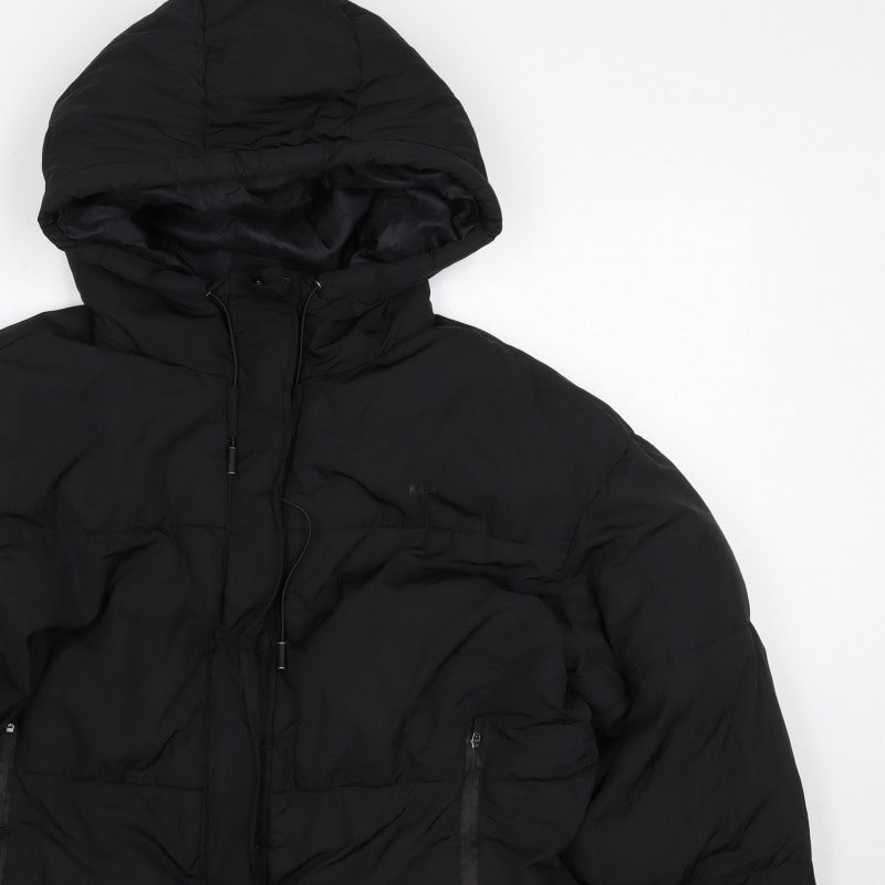 M.P. Women’s Black M Hooded Puffer Jacket Padded Full Zip