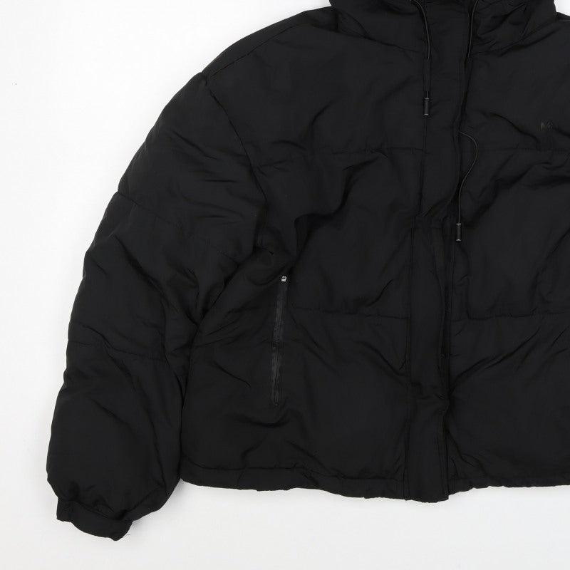 M.P. Women’s Black M Hooded Puffer Jacket Padded Full Zip