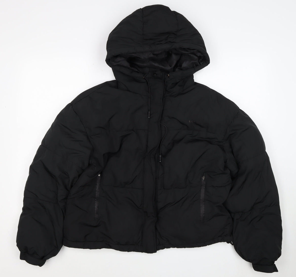 M.P. Women’s Black M Hooded Puffer Jacket Padded Full Zip