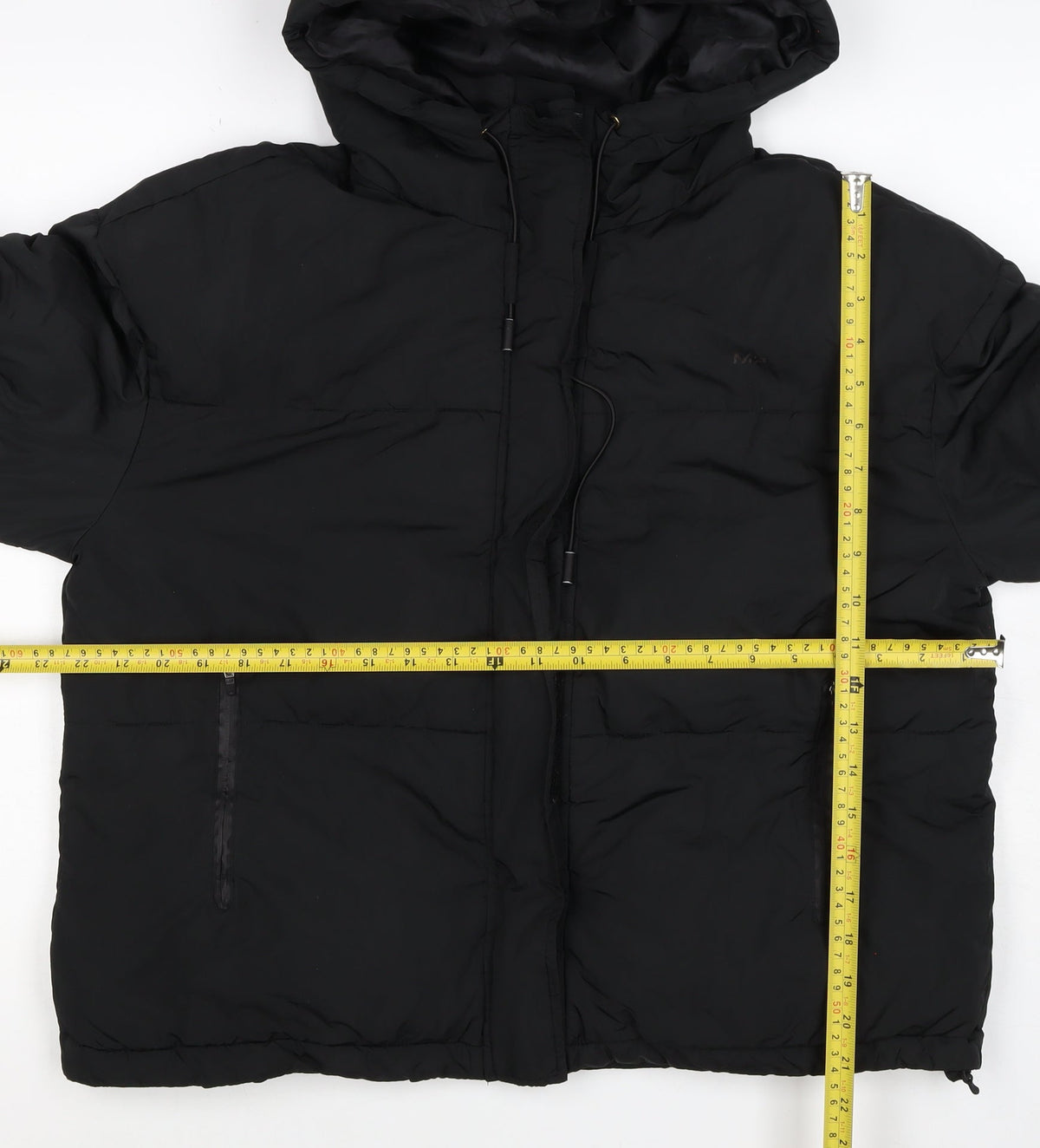 M.P. Women’s Black M Hooded Puffer Jacket Padded Full Zip