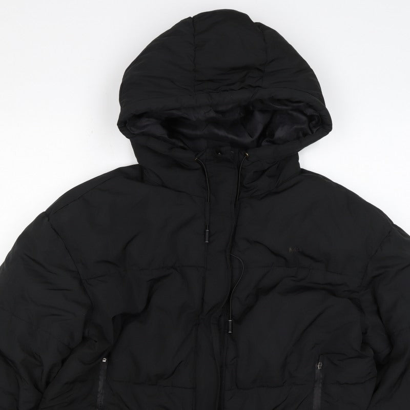 M.P. Women’s Black M Hooded Puffer Jacket Padded Full Zip