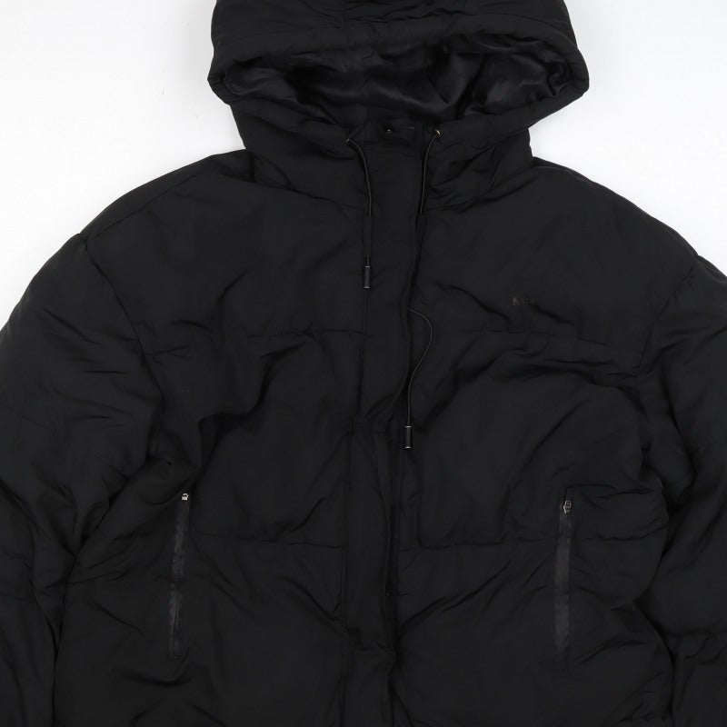 M.P. Women’s Black M Hooded Puffer Jacket Padded Full Zip