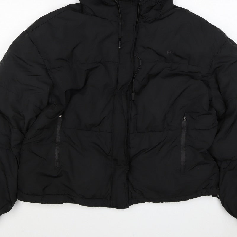 M.P. Women’s Black M Hooded Puffer Jacket Padded Full Zip