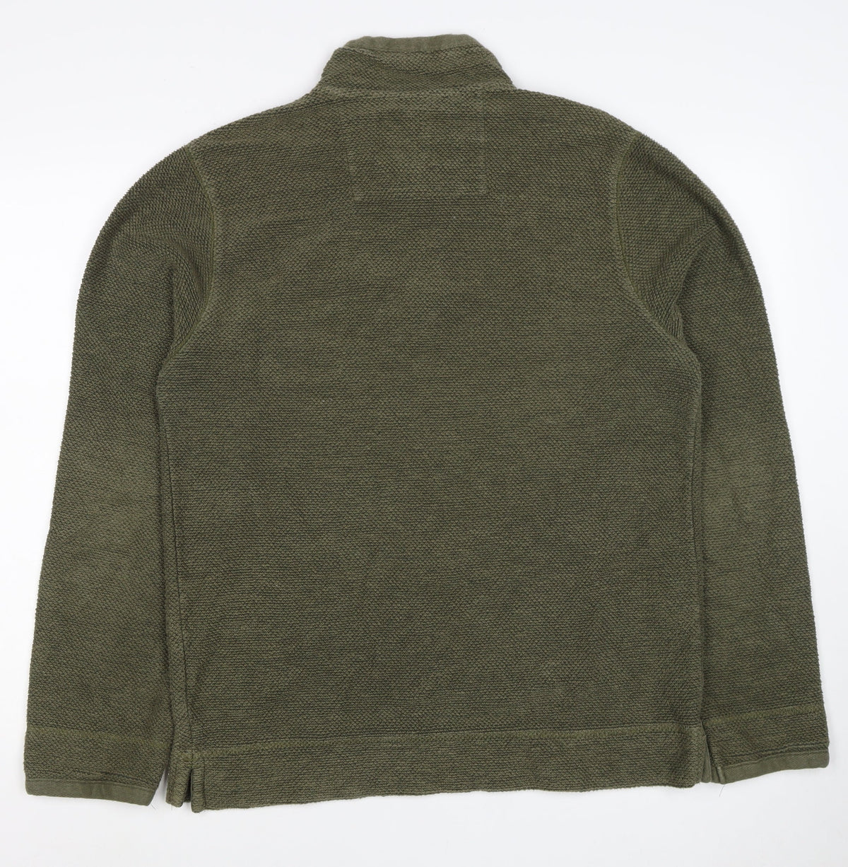 Weird Fish Men’s Green M 1/4 Zip High Neck Textured Sweatshirt
