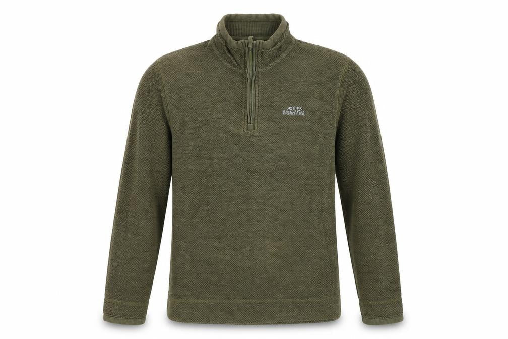 Weird Fish Men’s Green M 1/4 Zip High Neck Textured Sweatshirt