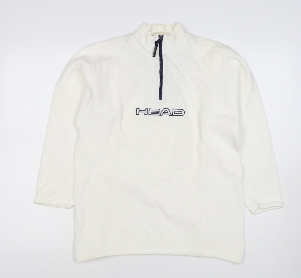 Head Women's White UK 14 Quarter Zip Logo Sweatshirt High Neck