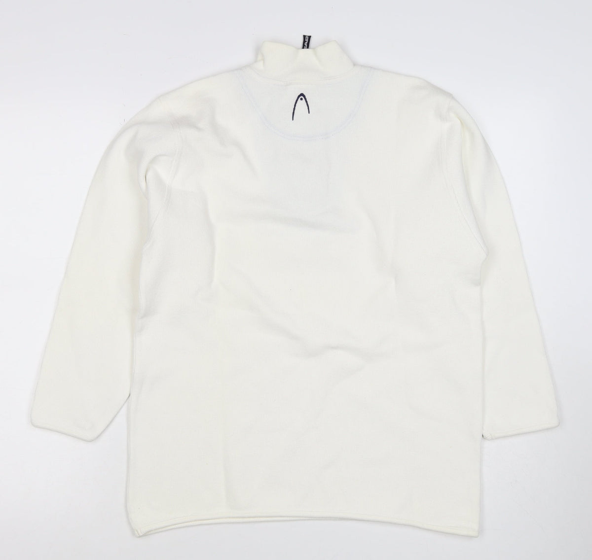 Head Women's White UK 14 Quarter Zip Logo Sweatshirt High Neck