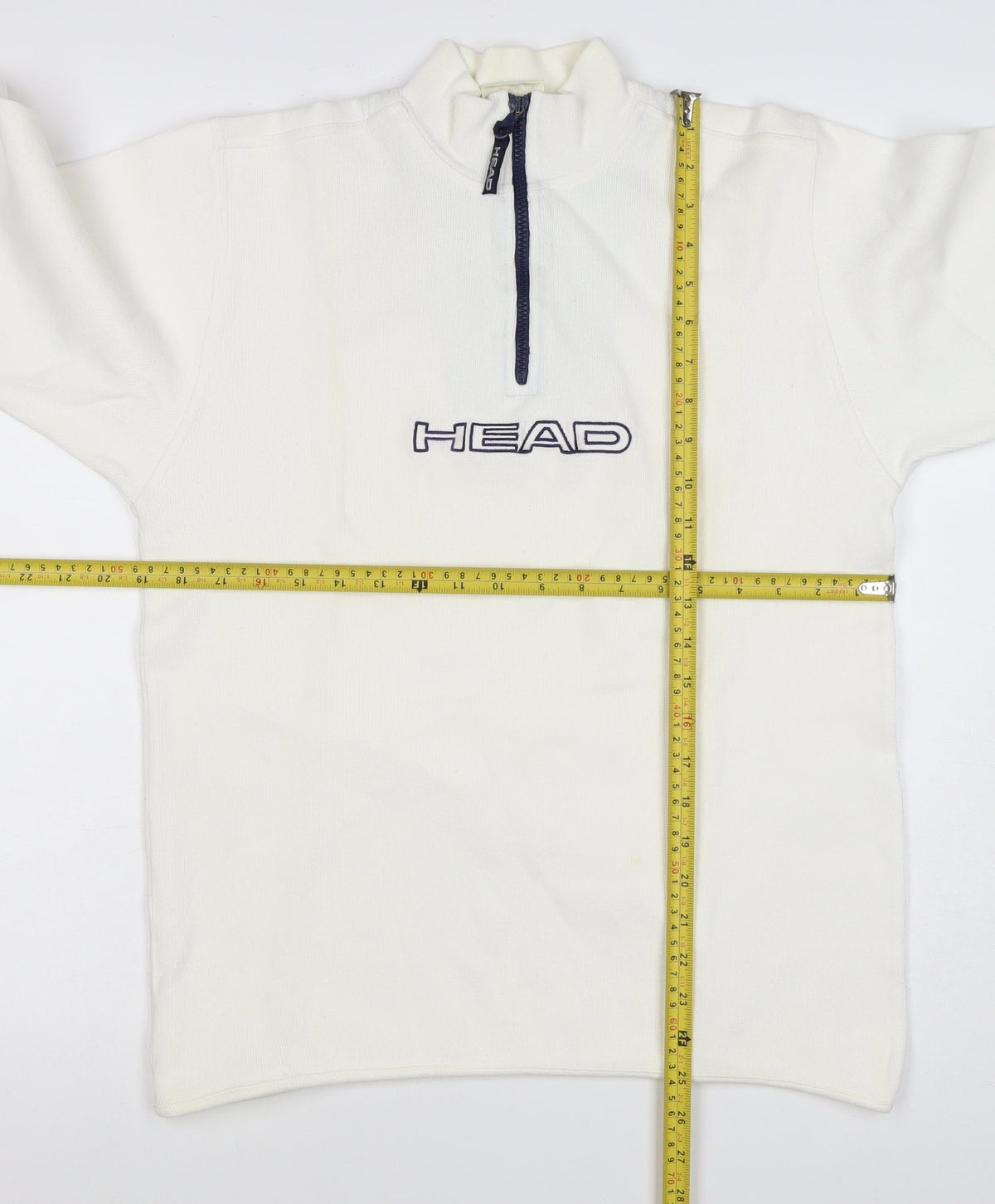 Head Women's White UK 14 Quarter Zip Logo Sweatshirt High Neck