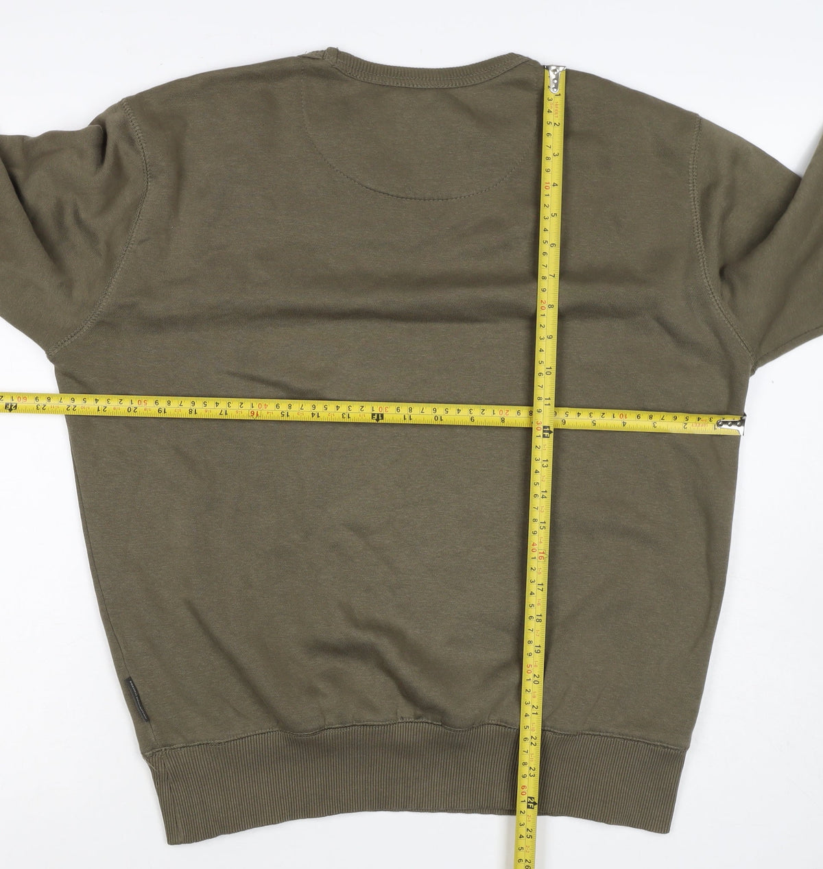 French Connection Men Green M Pullover Crew Neck Sweatshirt Logo