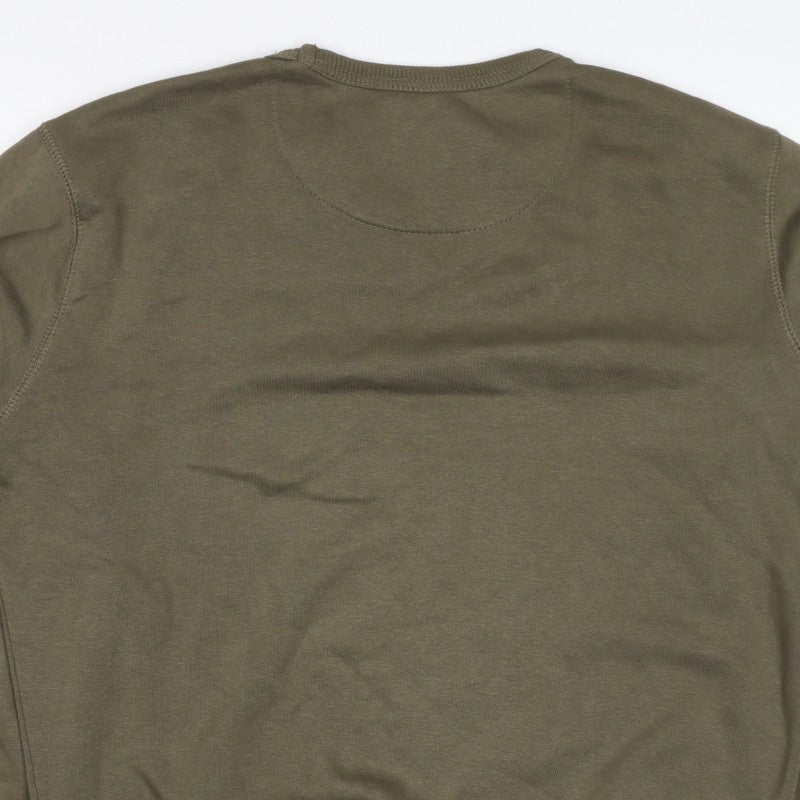 French Connection Men Green M Pullover Crew Neck Sweatshirt Logo