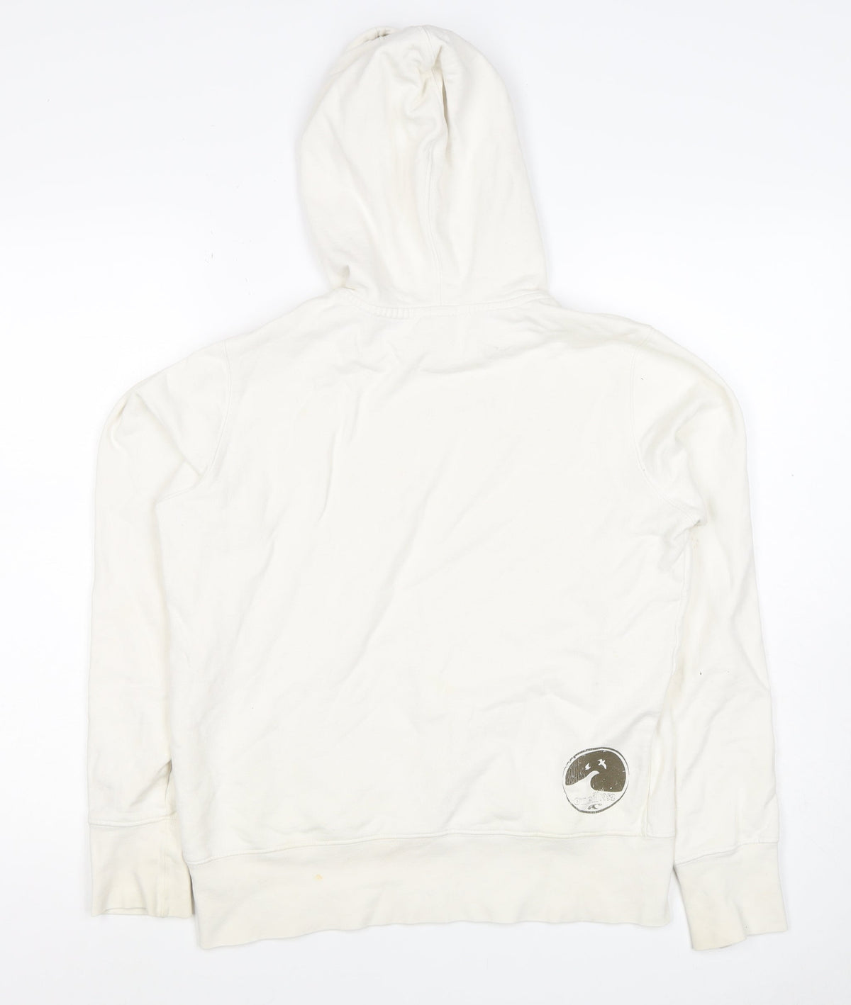 O'Neill Women’s Ivory L Pullover Hoodie Beach Logo Graphic Cotton