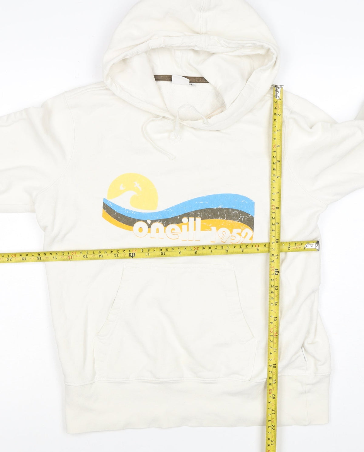 O'Neill Women’s Ivory L Pullover Hoodie Beach Logo Graphic Cotton
