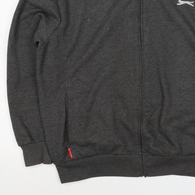Slazenger Men's Grey XL Full Zip Logo Sweatshirt High Neck