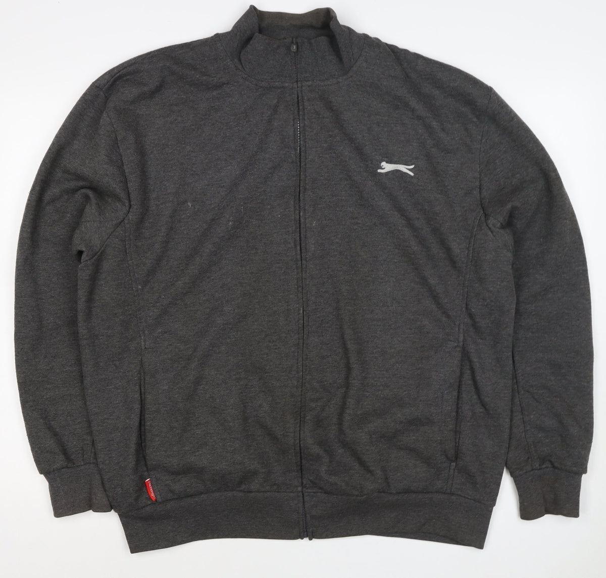 Slazenger Men's Grey XL Full Zip Logo Sweatshirt High Neck