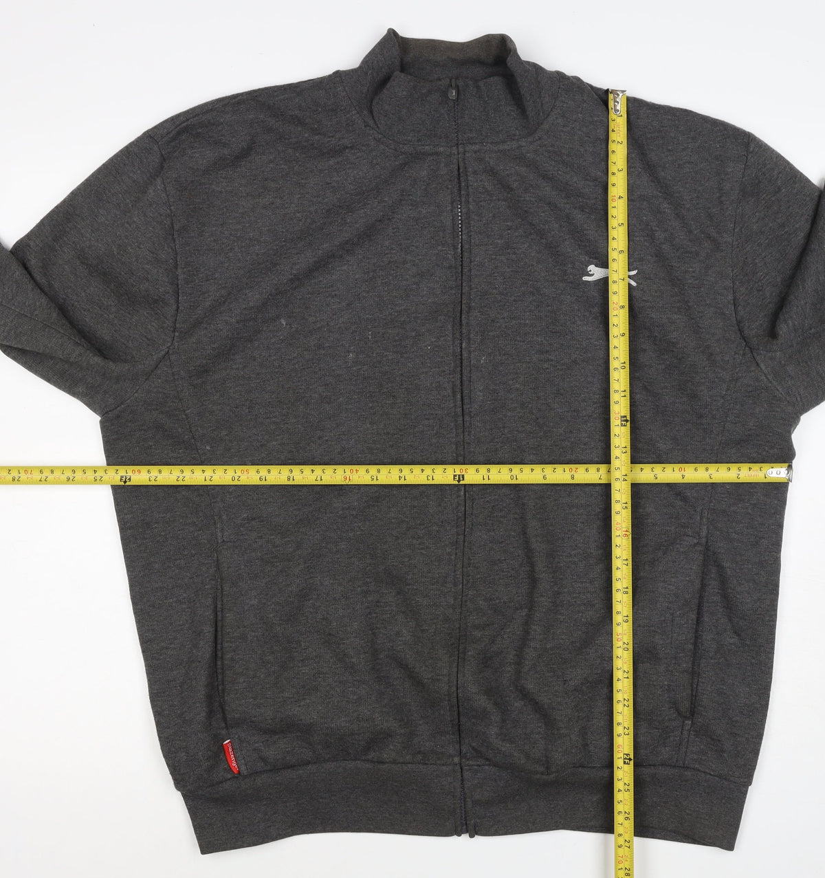 Slazenger Men's Grey XL Full Zip Logo Sweatshirt High Neck